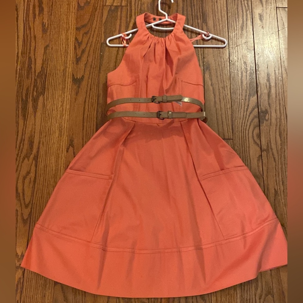 Jessica Simpson Coral Dress with Tan Straps